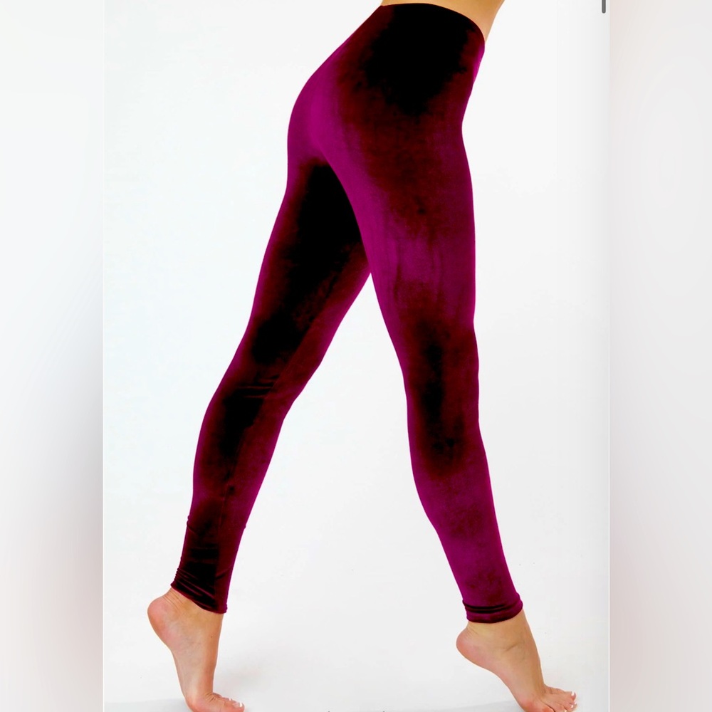 SPANX velvet leggings in Burgundy, Size S